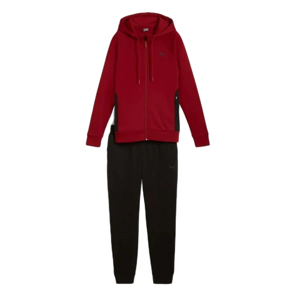 Puma Sportief rood en zwart trainingspak set Red Dames
