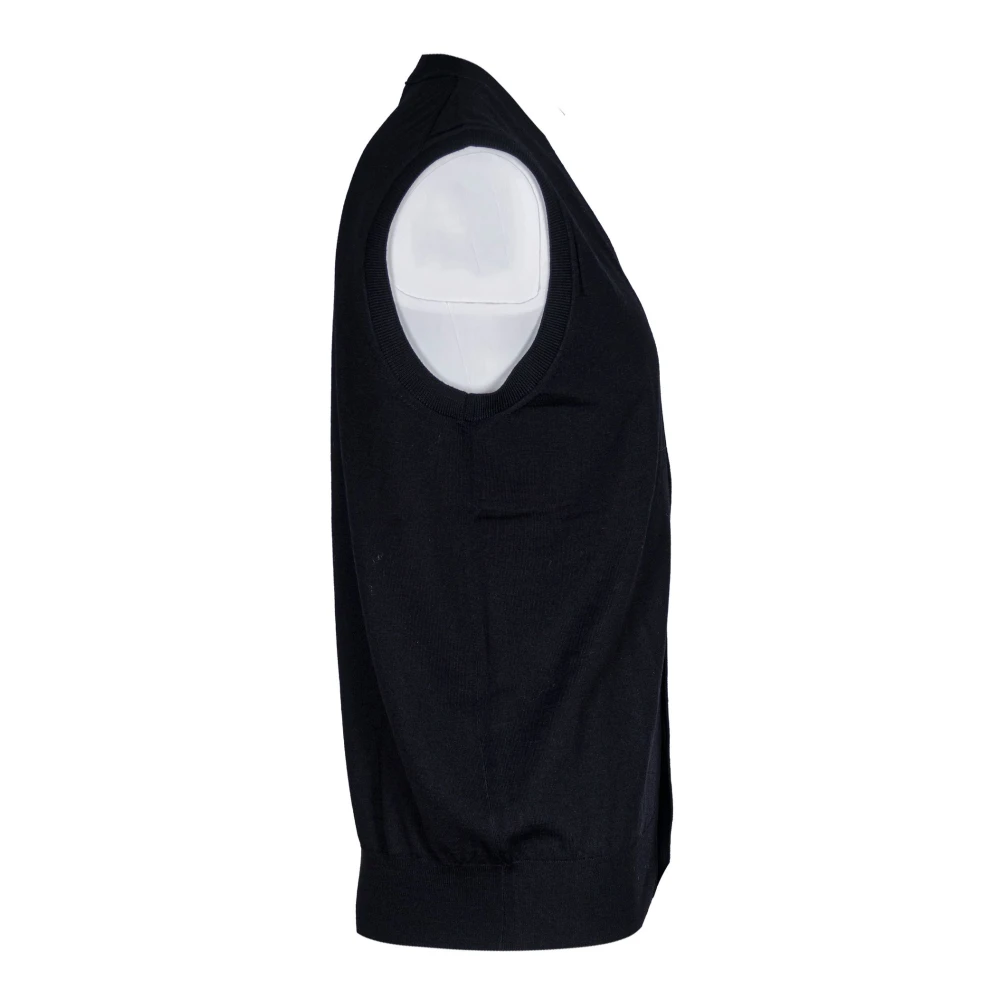 Paolo Pecora Stijlvolle Mouwloze Gebreide Kleding Black Heren