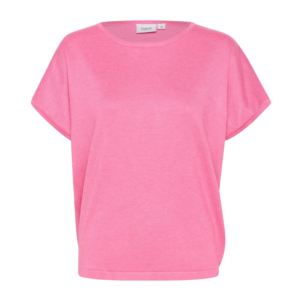 Saint Tropez Roze Cosmos Melange Gebreide Trui Pink Dames