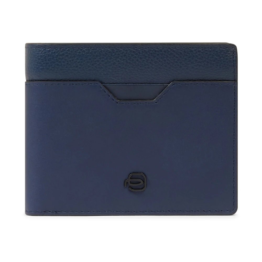 Piquadro Herren Blau Wallet Mit Aufklappbarem Ausweisfenster