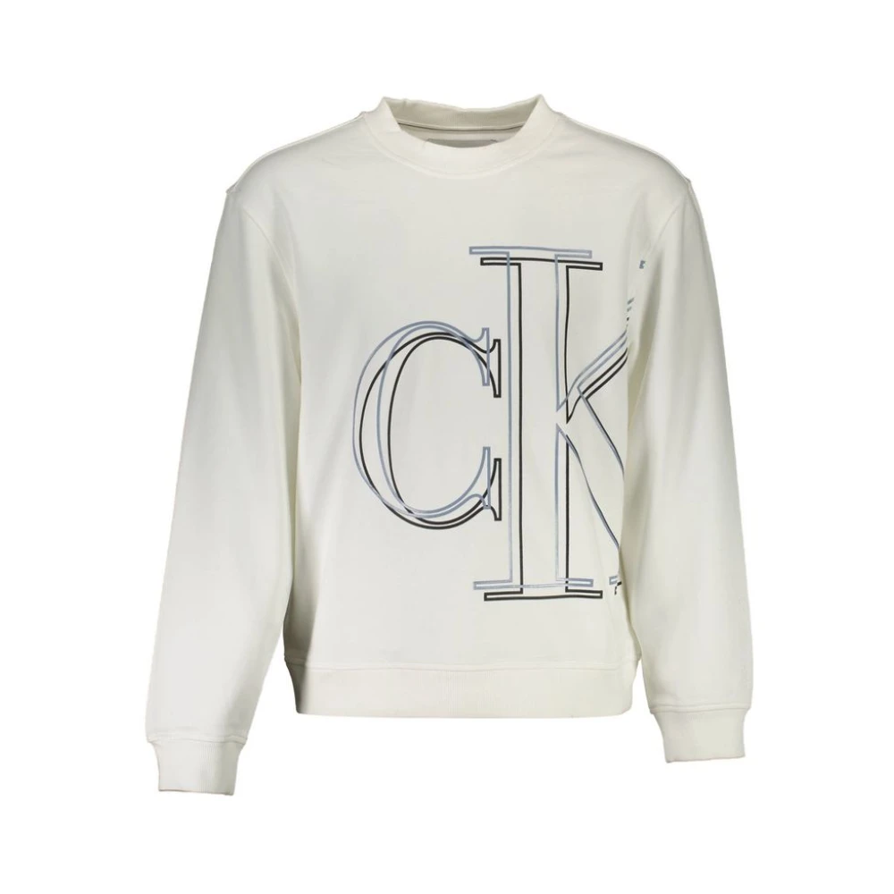 Calvin Klein Men's White Sweatshirts,, Cotton Jumper 2XL