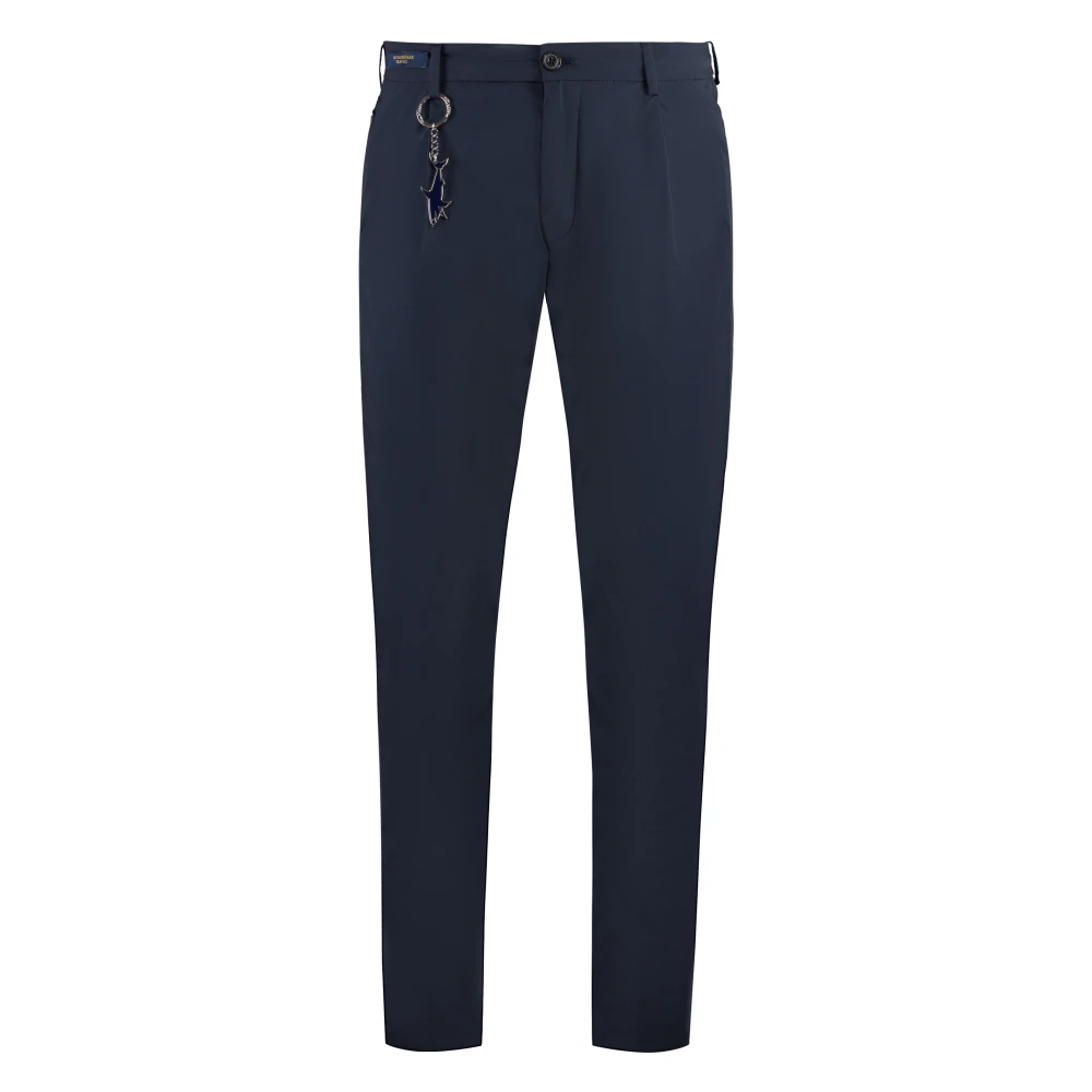 Paul & Shark Men's Blue Slim-Fit Trousers, L, Technical-Nylon Trousers