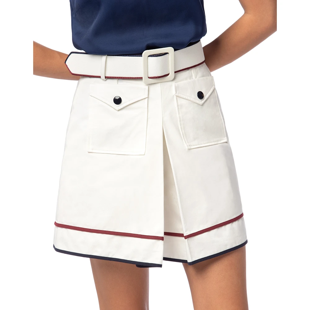 MVP wardrobe Hoge Taille Geplooide Shorts met Zakken White Dames