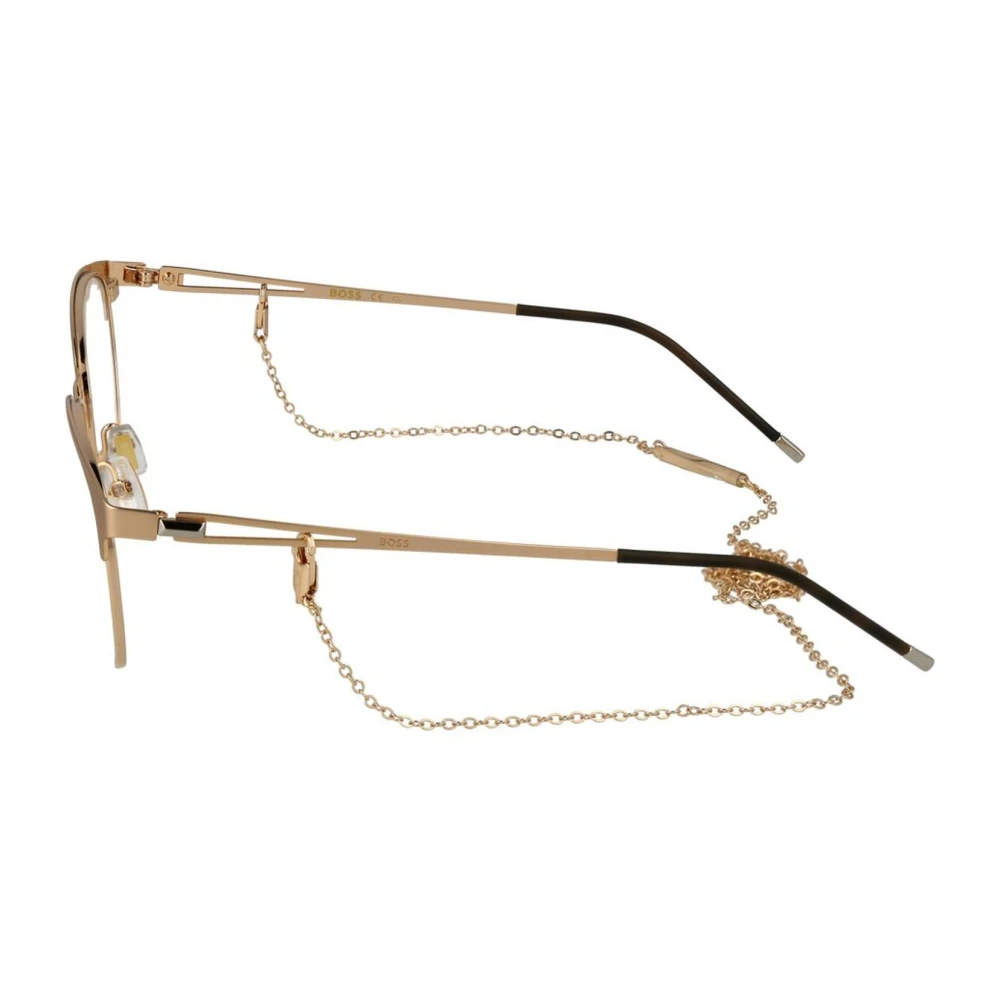 Hugo Boss Gouden Roestvrijstalen Optische Frames met Ketting Yellow Dames