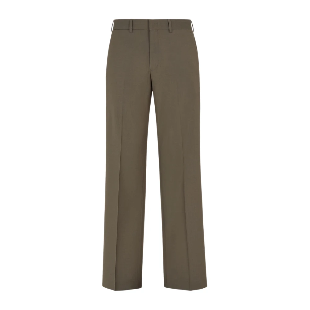 Fendi Groene wollen broek met zakken Green Heren