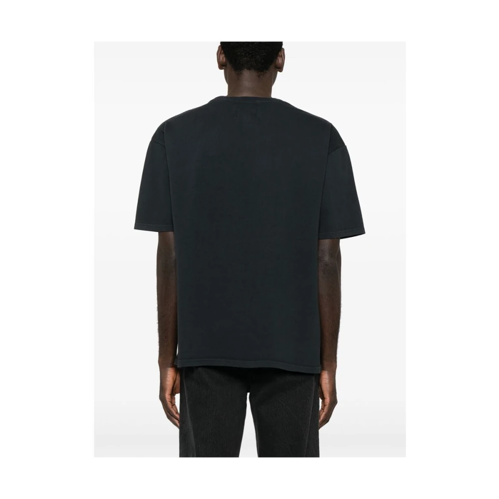 Rhude T-shirt met zwarte logo-print en ronde hals Black Heren