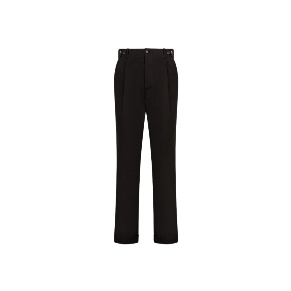 Roberto Cavalli Hoge taille geplooide broek met manchetten Black Heren