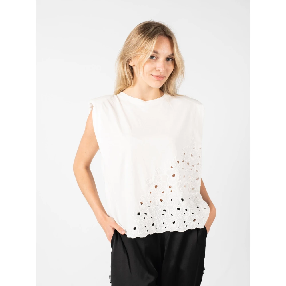 pinko Casual Ronde Hals T-shirt White Dames