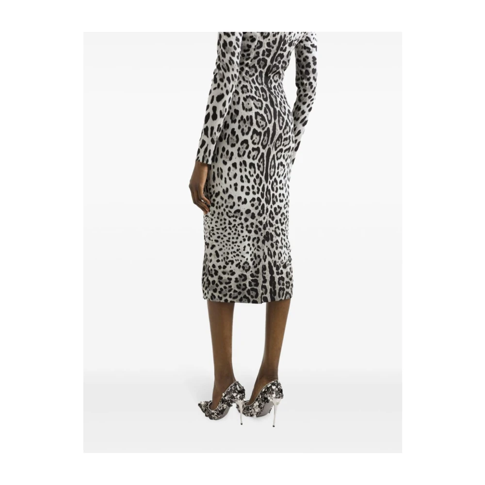 Dolce & Gabbana Elegante Grijze Jurk Dameskleding Gray Dames