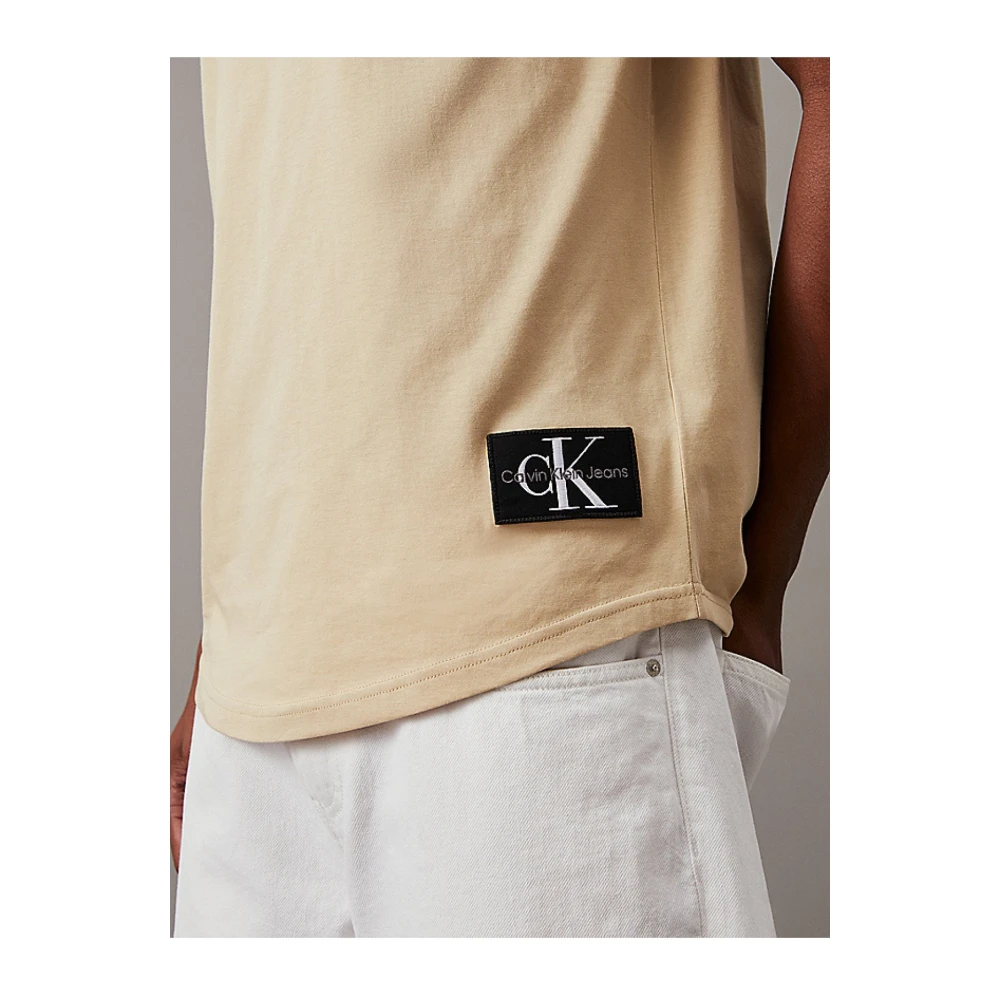 Calvin Klein Biologisch katoenen T-shirt Groen Beige Heren