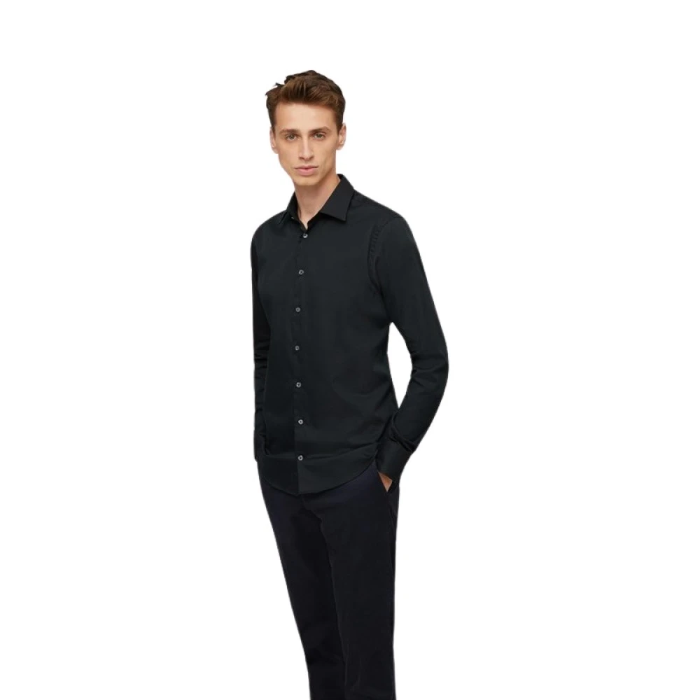 Zwarte Slim Fit Business Overhemd Van Laack Longsleeve shirts