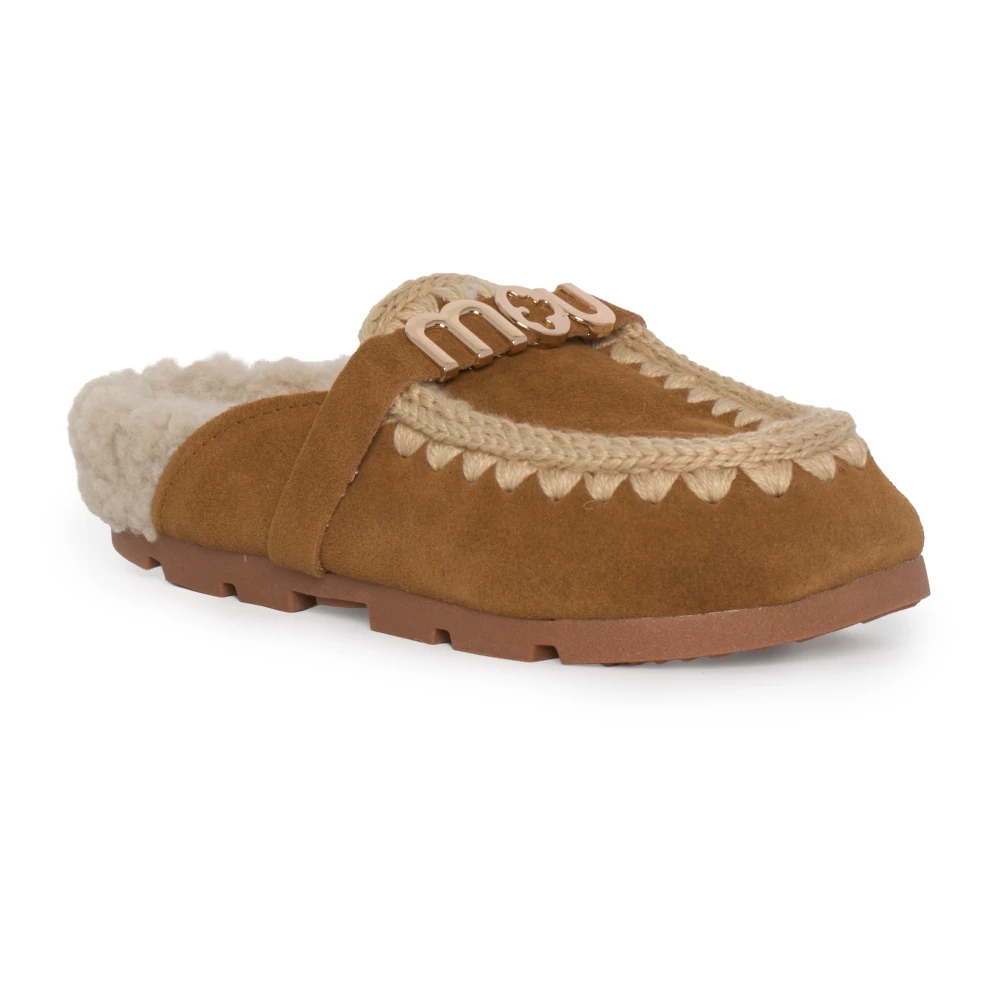 Mou Donna Marrone, Pelle Per Mu.fw431000a Mules In Crosta Winter Bio Slide Logo Marrone (37), Basso, Nessuno, Casual - Immagine 4