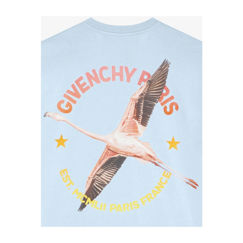 Givenchy Blauw Flamingo Crew Neck T-shirt Blue Heren