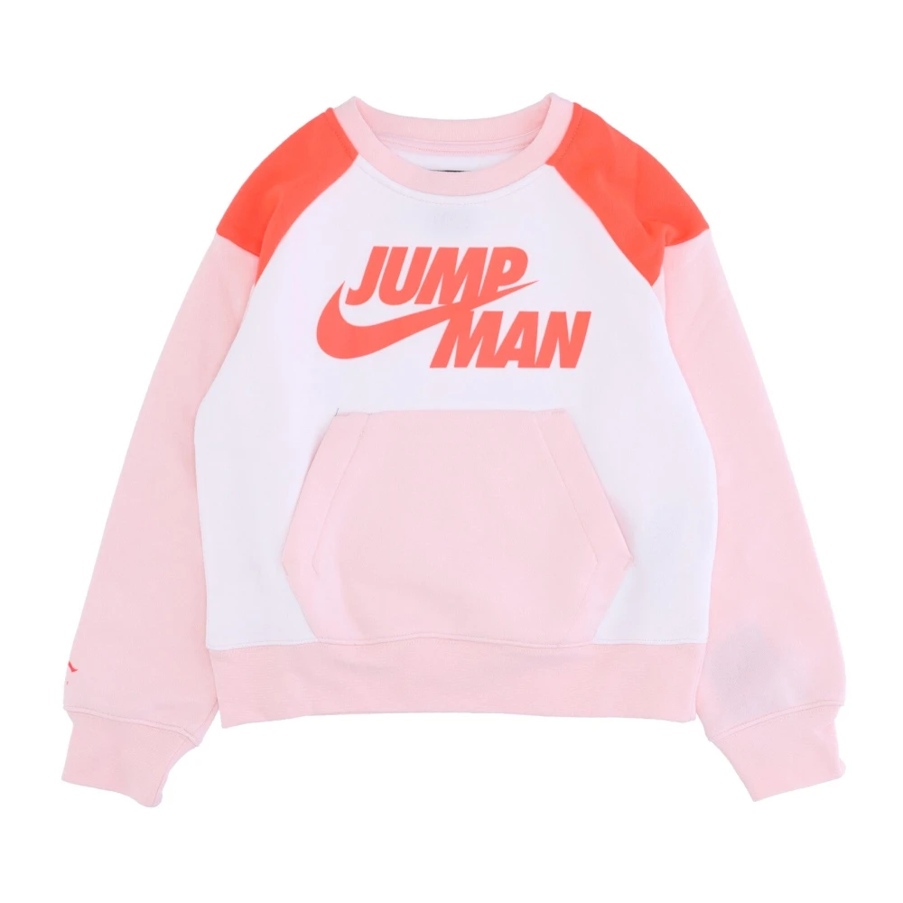 Jordan Girls Pink Kids Sweatshirts, 12 Y, Crewneck Sweatshirt With Jumpman Logo