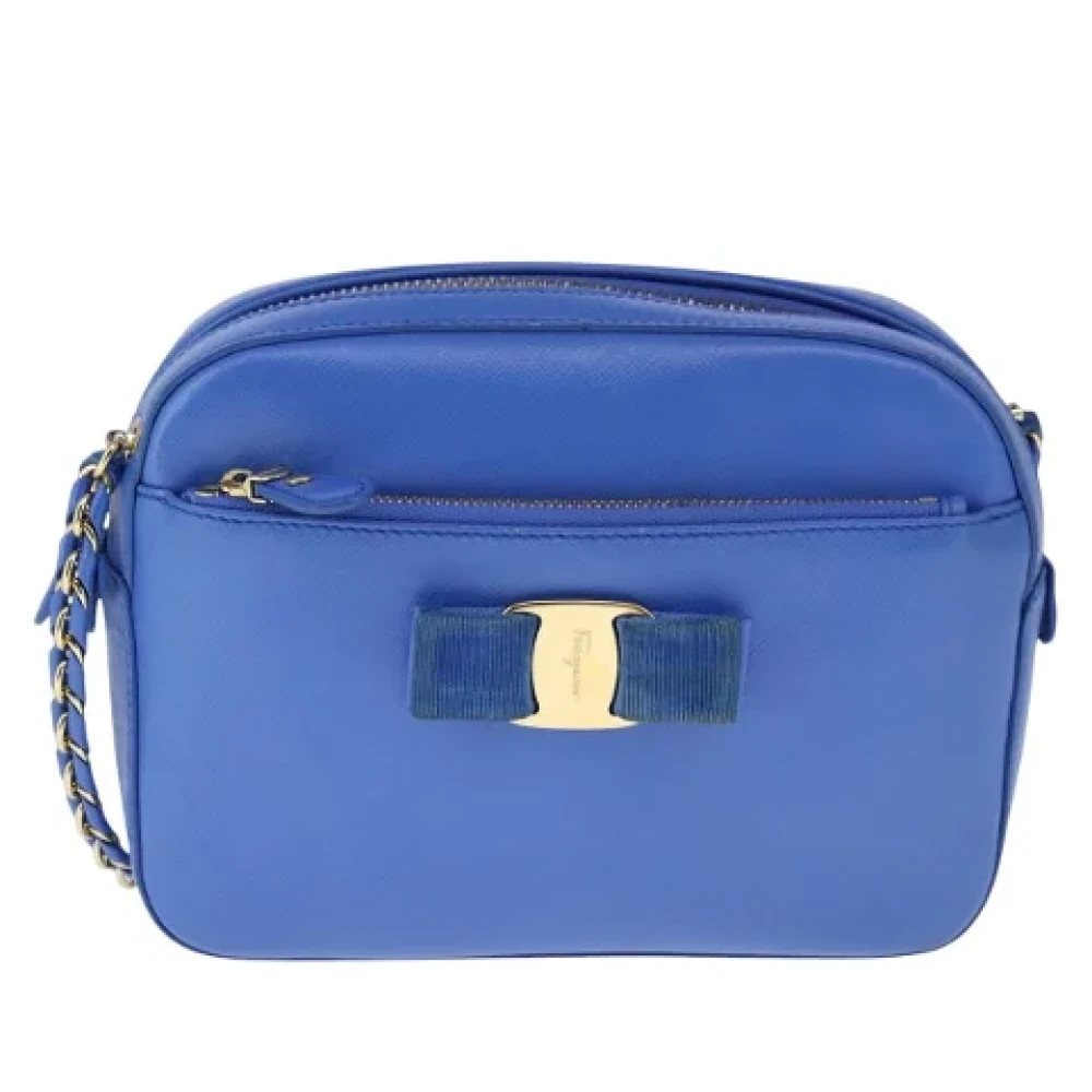 Salvatore Ferragamo Pre-owned Leather shoulder-bags Blue Dames