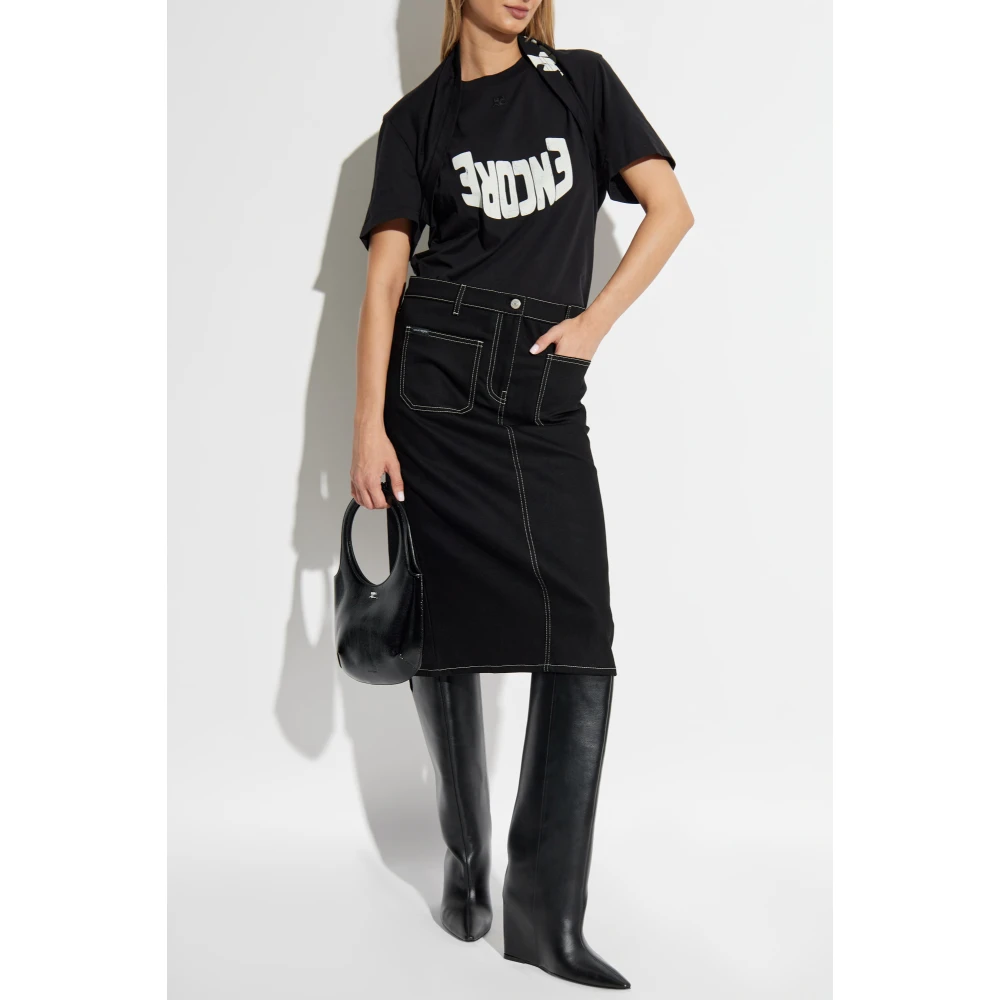 Courrèges Rok met zakken Black Dames