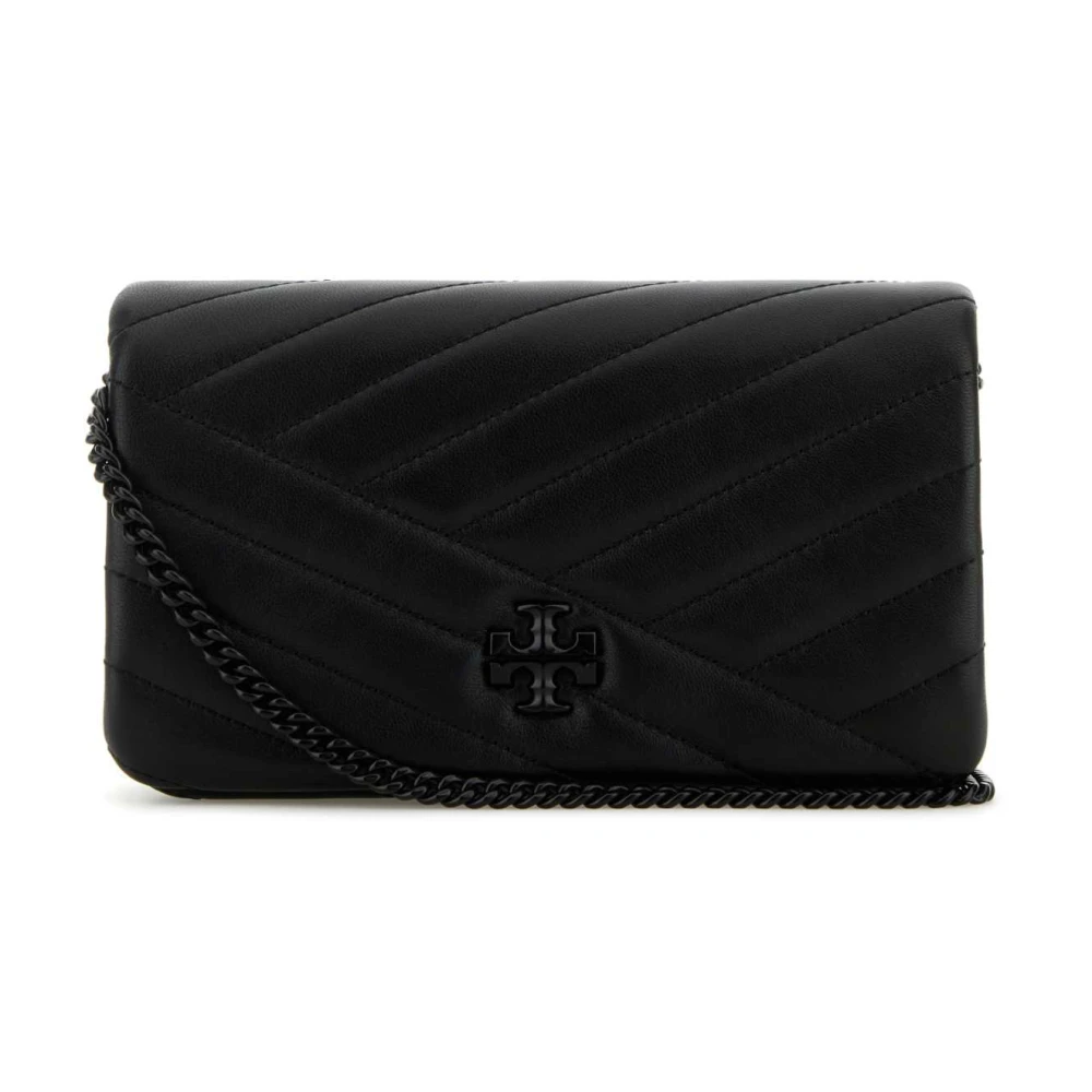 TORY BURCH Zwarte leren Clutch Tas Black Dames