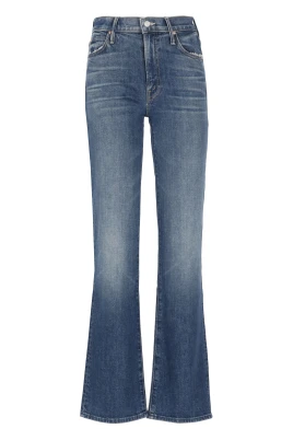 Blå Bomullsjeans med Bältesöglor