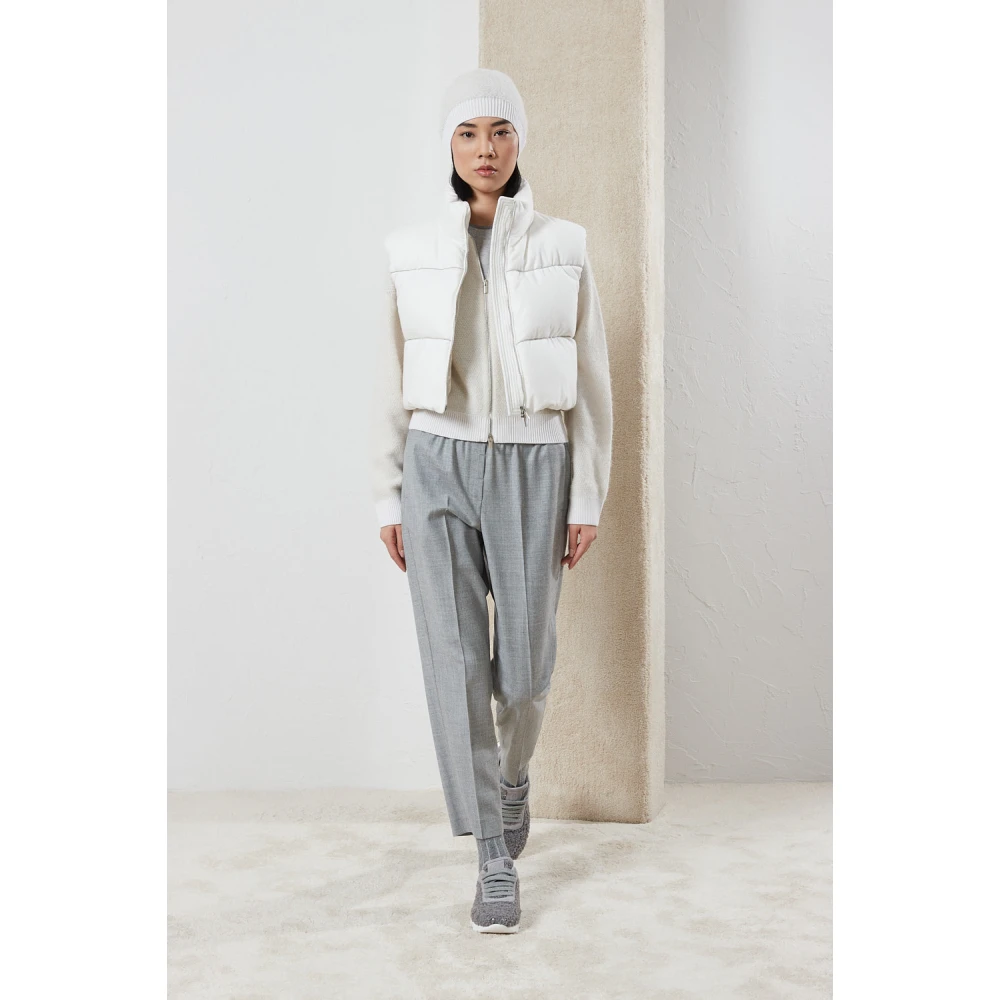 PESERICO Wollen en lurex wortelbroek Gray Dames