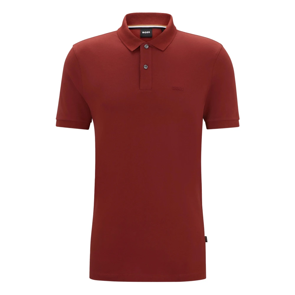 Boss Pique Polo Shirt Brown Heren