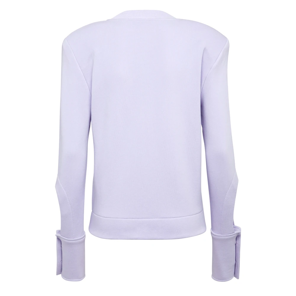 MVP wardrobe Geknoopte Crewneck Sweatshirt Purple Dames