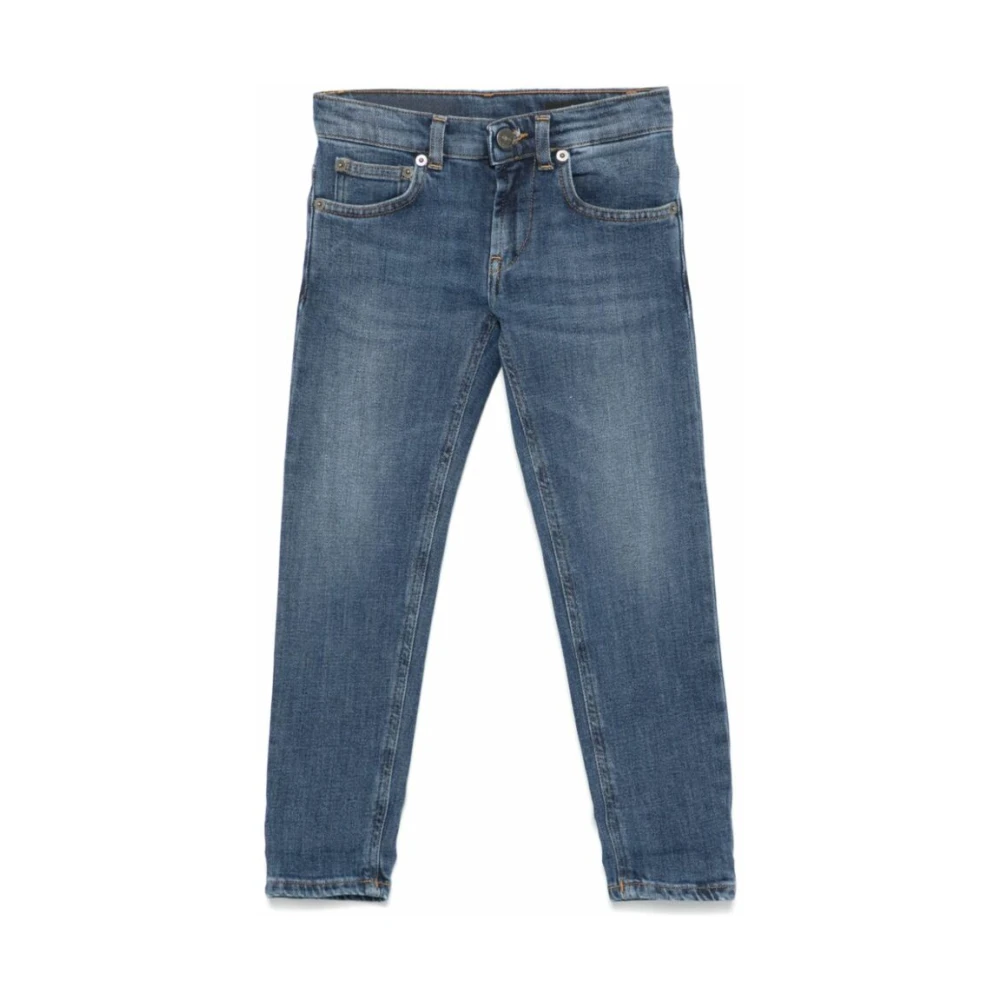 Dondup Barn Blå Denim Jeans Logo Patch Blue, Pojke