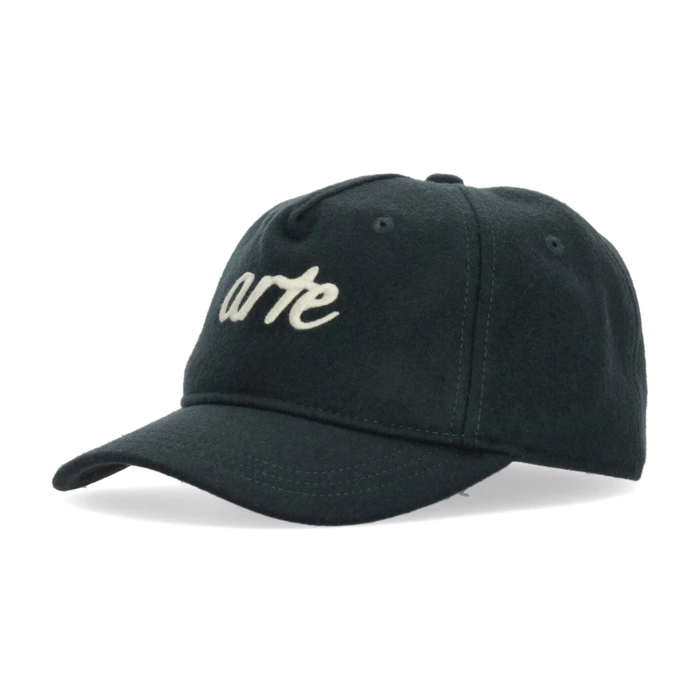 Arte Antwerp Geborduurde wollen pet met gebogen klep Green Unisex