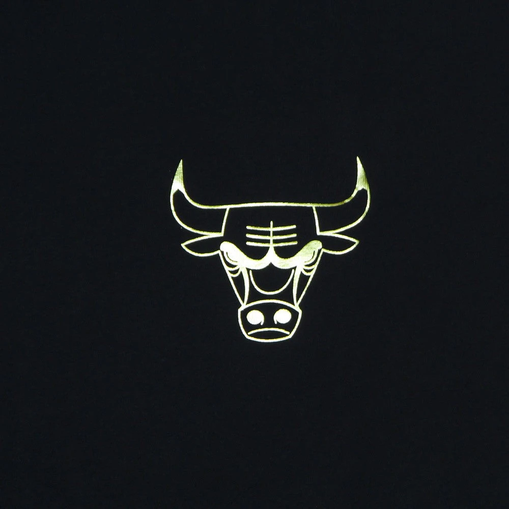 new era Chicago Bulls Metallic Print Tee Black Heren