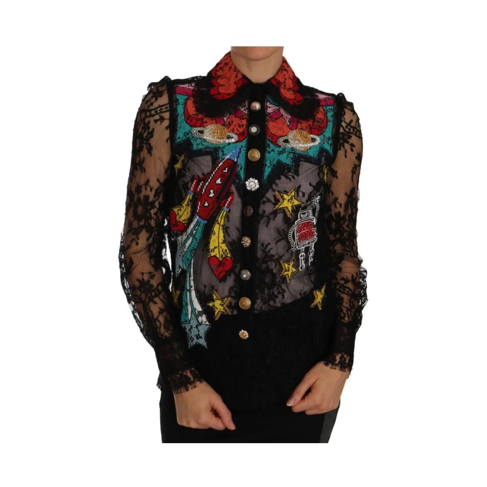 Dolce & Gabbana Women's Floral Lace Embellished Blouse
