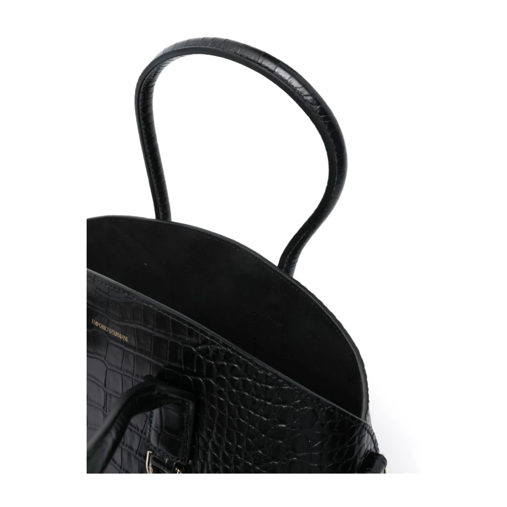Emporio Armani Krokodillen Effect Zwarte Tassen Black Dames