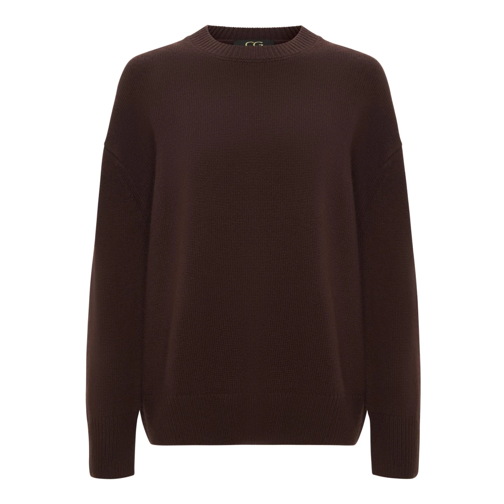 Cesare Gaspari Klassieke Crew Neck Sweater Mulan Bruin Brown Dames