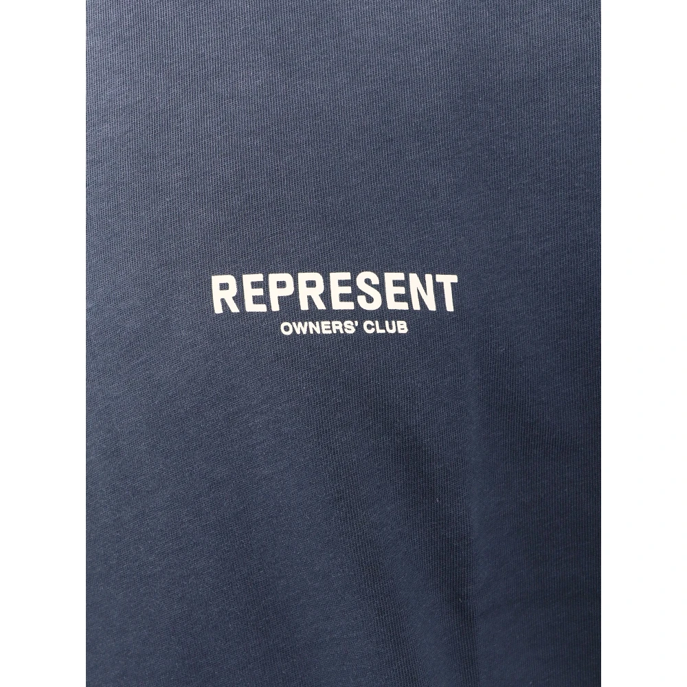 Represent Blauw T-shirt met Faded Effect en Logo Blue Heren