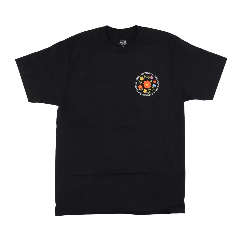 Obey Stad Bloemen Klassieke Tee Zwart Heren T-Shirt Black Heren