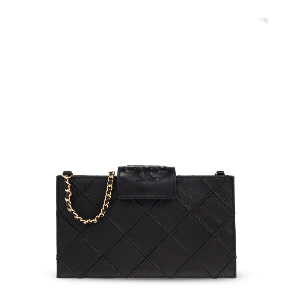 Tory Burch Women's Black Wallets & Cardholders, One Size, Fleming Mini Chain Wallet