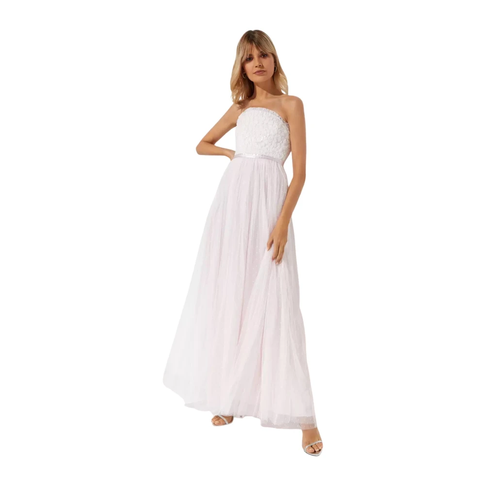 Needle & Thread Strapless Maxi Jurk met Pailletten White Dames