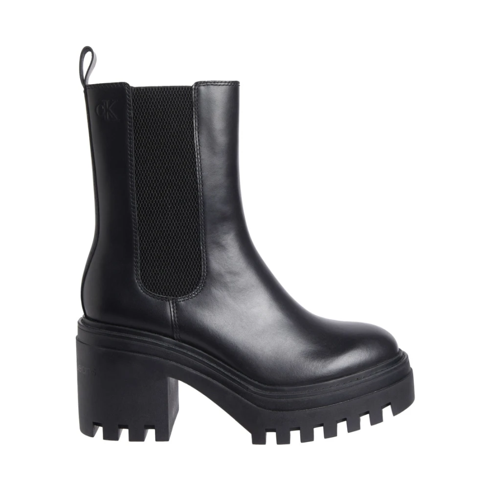 Calvin Klein Jeans Women's Black Chunky Heeled Chelsea Ankle Boots