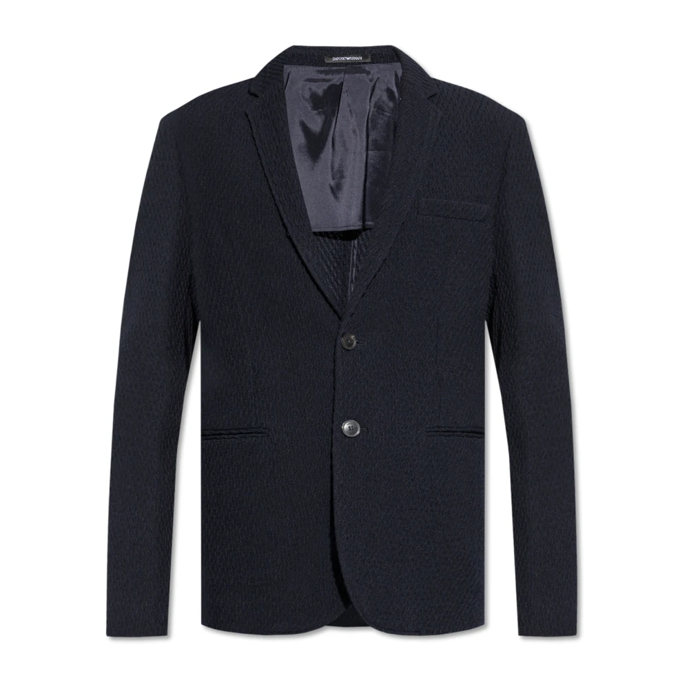 Emporio Armani Blazer gemaakt van materiaal met speciale textuur Blue Heren