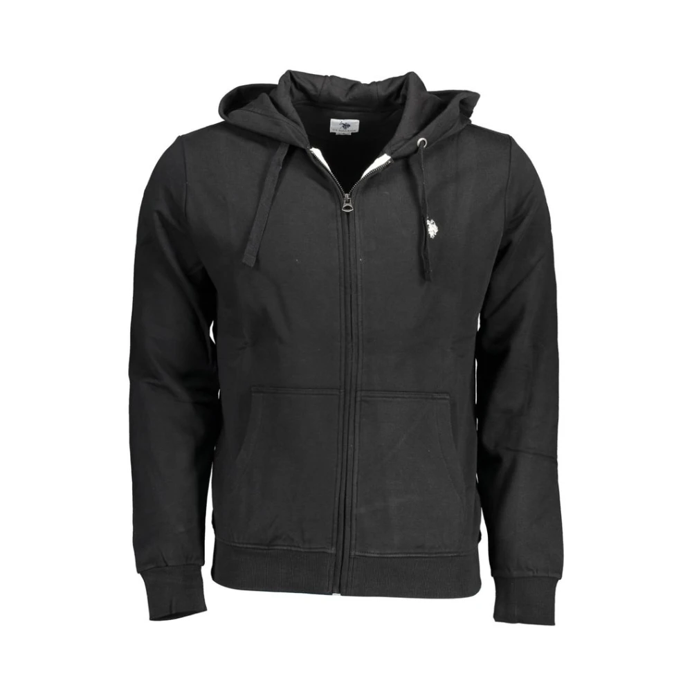 U.s. Polo Assn. , Zip-Throughs, Male, Black, 2XL, Cotton Hooded Zip Sweatshirt