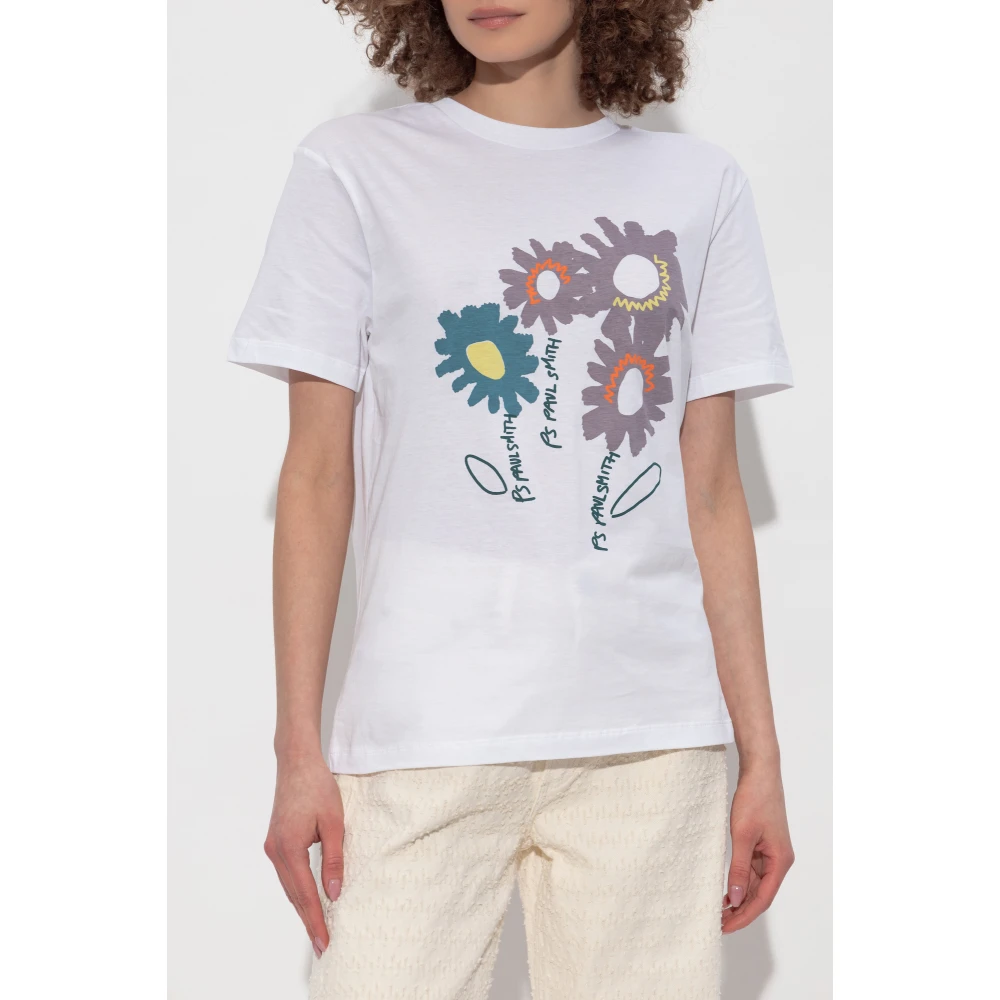 PS By Paul Smith T-shirt met logo White Dames