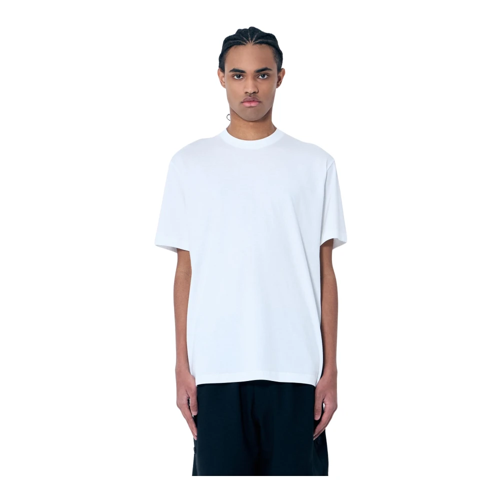 Y-3 Logo Print Crewneck T-Shirt White Heren