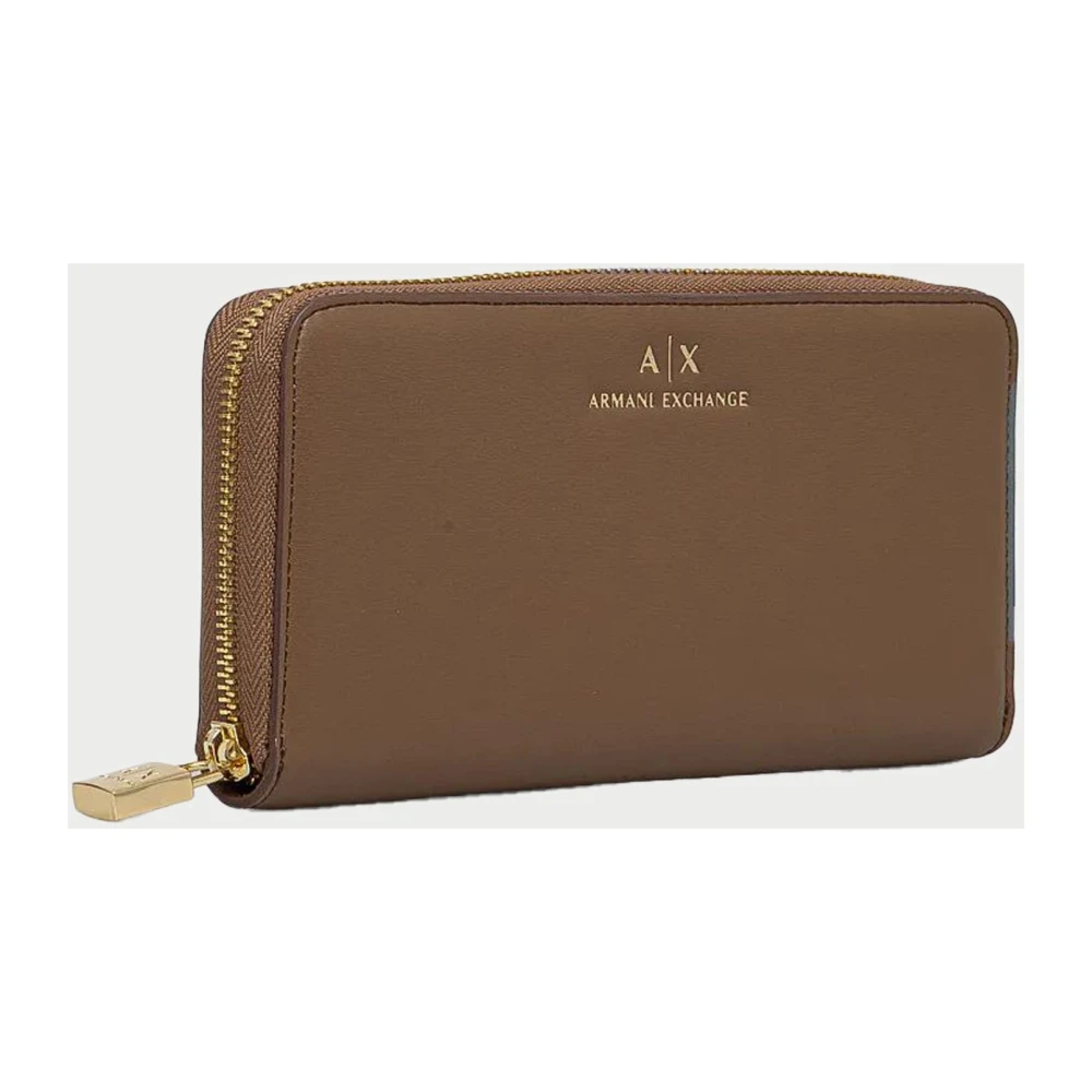 Armani Exchange Bruine portemonnee met metalen logo Brown Dames