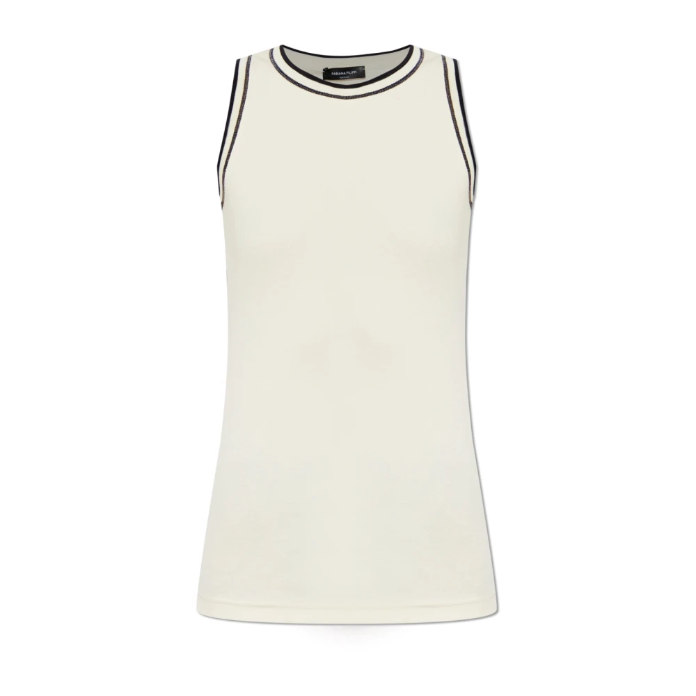 Fabiana Filippi Beige Sleeveless Tops, Female, S, Sleeveless Top