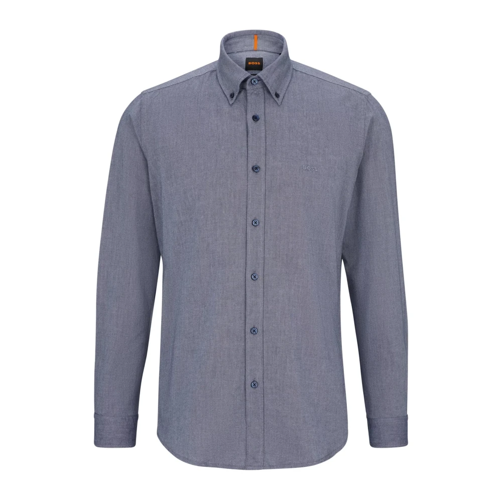 Hugo Boss Regular-Fit Oxfordkatoenen Overhemd met Buttondownkraag Blue Heren