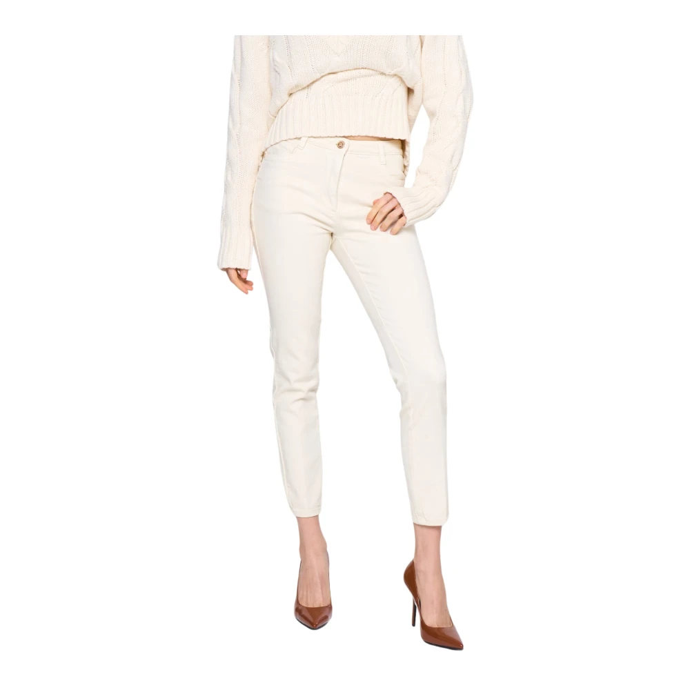 Silvian Heach Slim Fit Jeans met Medium Taille White Dames