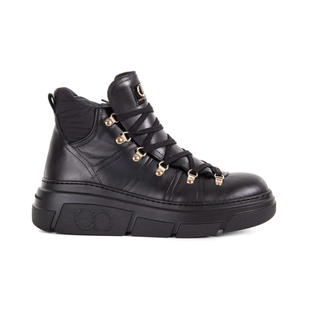 Casadei Women's Black Lace-Up Boots, 6 Uk, Winter Trainers