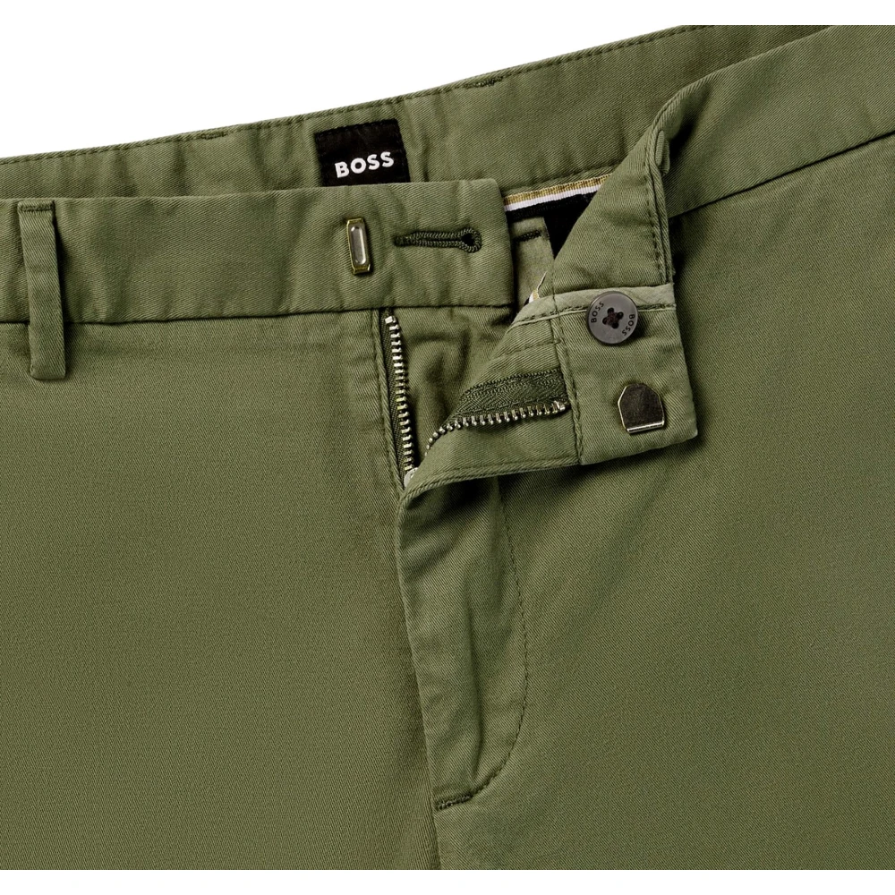 Hugo Boss Slim Fit Katoenen Chino Broek Groen Green Heren