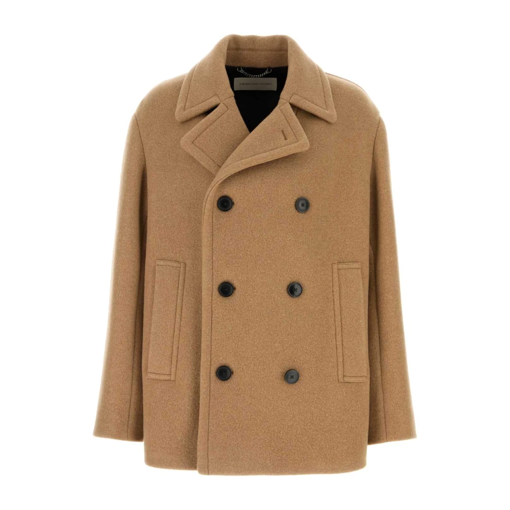 Dries Van Noten Kameelwollen jas Brown Heren