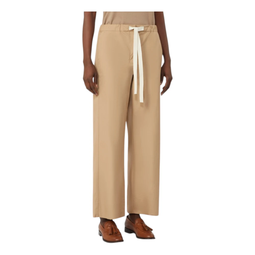 Max Mara Beige Wide Trousers, Female, M, Wide Trousers