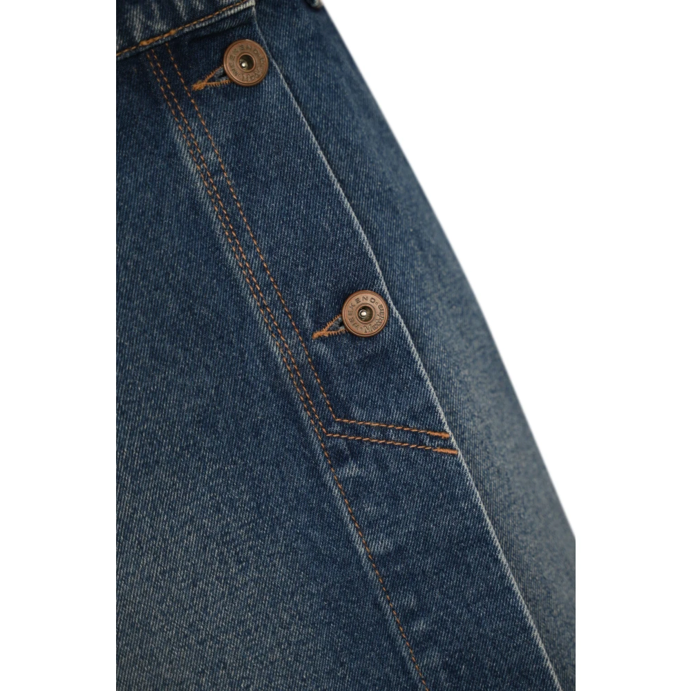 Max Mara Weekend Denim Omslagrok met Franjes Blue Dames