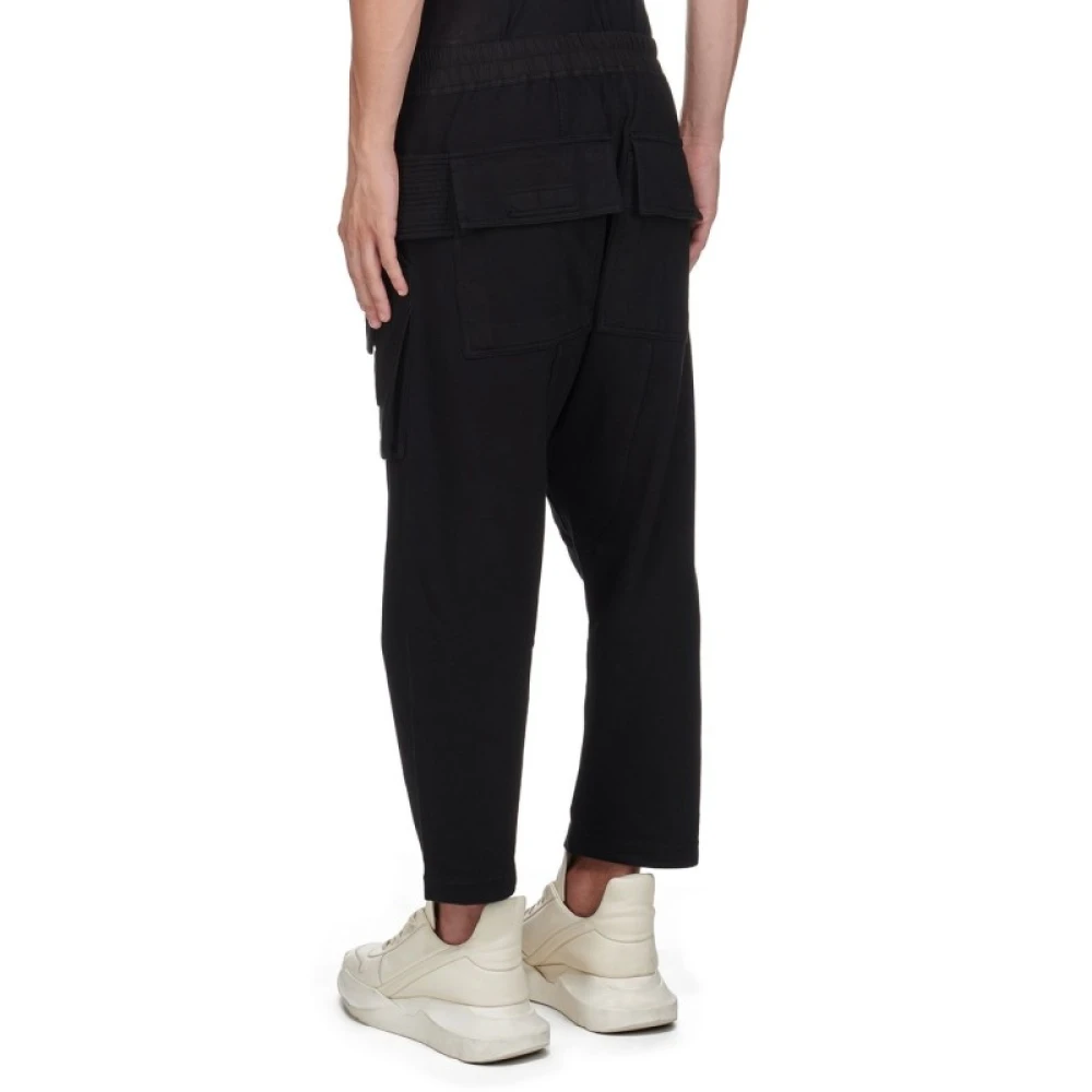 Rick Owens Cargo Cropped Drawstring Broek Black Heren